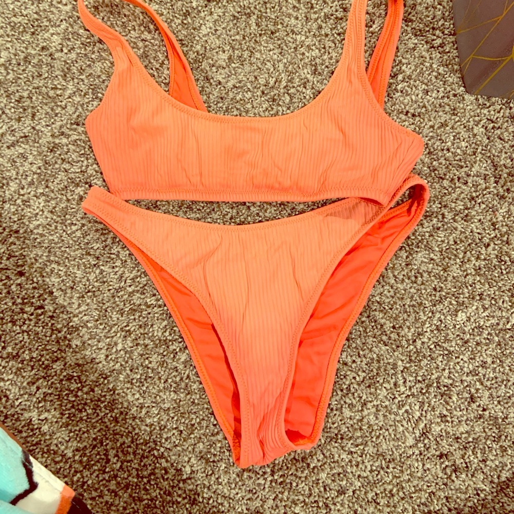 Orange LA hearts bikini